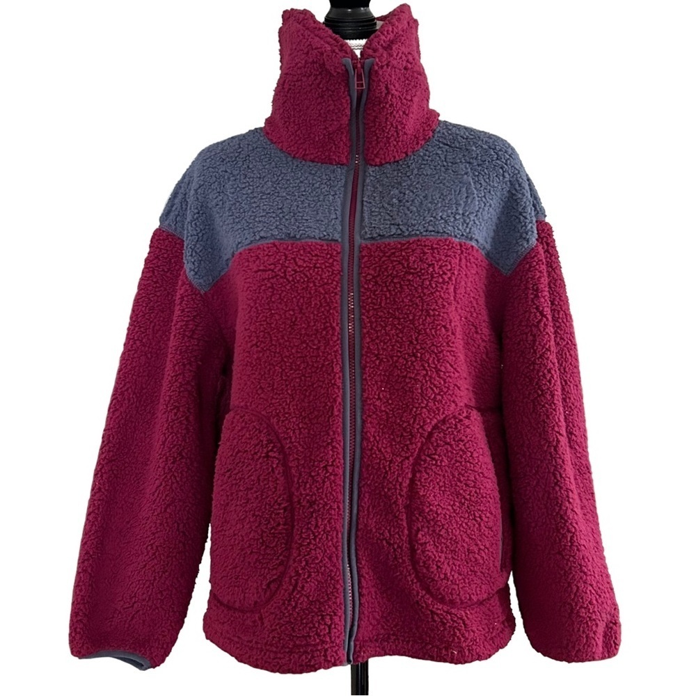 Universal Thread Women's Sherpa Anorak Jacket Small‎ Purple Zip Front Casual NEW